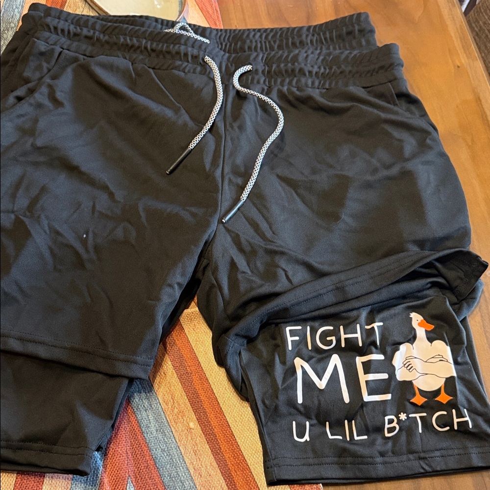 Black Graphic Men's Shorts - Picture 2 of 5